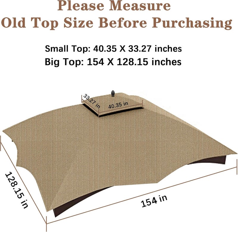 SCOCANOPY Khaki Ripstop Replacement Top for Lowe's Allen Roth 10X12 Gazebo Model #GF-12S004B-1/ GF-12S004BTO - Image 4